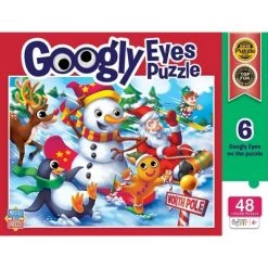 MasterPieces Funny Puzzle - Googly Eyes 48 Piece Jigsaw Puzzle for Kids - Christmas - 14"x19"