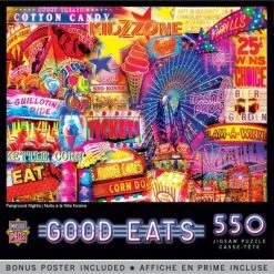 MasterPieces 550 Piece Jigsaw Puzzle For Adults, Family, Or Kids - Fairground Nights - 18"x24"