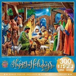 MasterPieces 300 Piece EZ Grip Christmas Jigsaw Puzzle - Away in a Manger - 18"x24"