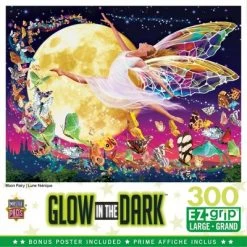 MasterPieces 300 Piece EZ Grip Glow in the Dark Jigsaw Puzzle - Moon Fairy - 18"x24"