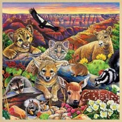 MasterPieces 48 Piece Fun Facts Jigsaw Puzzle for Kids - Grand Canyon Wildlife Wood Puzzle - 12"x12"