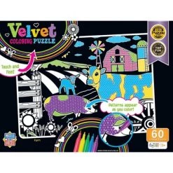 MasterPieces 60 Piece Jigsaw Puzzle for Kids - Farm Velvet Coloring - 14"x19"