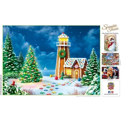 MasterPieces 500 Piece Glitter Christmas Jigsaw Puzzle - Gingerbread Lighthouse - 15"x21" 4 MasterPieces 500 Piece Glitter Christmas Jigsaw Puzzle - Gingerbread Lighthouse - 15"x21" - Image 4