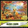 MasterPieces 500 Piece Glow in the Dark Jigsaw Puzzle For Adults, Family, Or Kids - Fox and Friends - 15"x21"