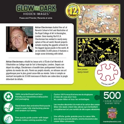 MasterPieces 500 Piece Glow in the Dark Jigsaw Puzzle For Adults, Family, Or Kids - Fox and Friends - 15"x21" 3 MasterPieces 500 Piece Glow in the Dark Jigsaw Puzzle For Adults, Family, Or Kids - Fox and Friends - 15"x21" - Image 3