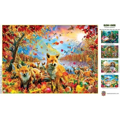 MasterPieces 500 Piece Glow in the Dark Jigsaw Puzzle For Adults, Family, Or Kids - Fox and Friends - 15"x21" 4 MasterPieces 500 Piece Glow in the Dark Jigsaw Puzzle For Adults, Family, Or Kids - Fox and Friends - 15"x21" - Image 4