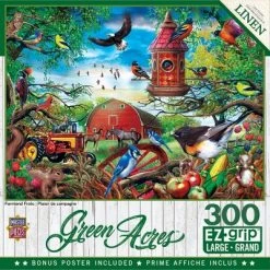 MasterPieces 300 Piece EZ Grip Jigsaw Puzzle - Farmland Frolic - 18"x24"