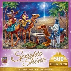 MasterPieces 500 Piece Glitter Christmas Jigsaw Puzzle - Three Magi - 15"x21"