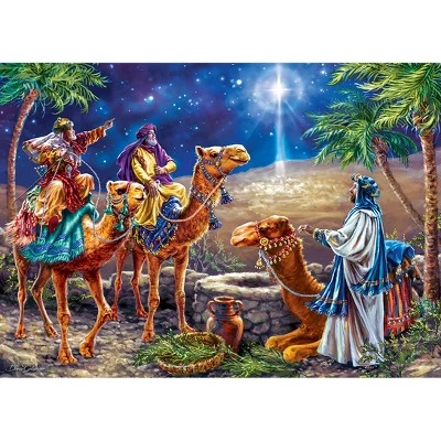 MasterPieces 500 Piece Glitter Christmas Jigsaw Puzzle - Three Magi - 15"x21" 2 MasterPieces 500 Piece Glitter Christmas Jigsaw Puzzle - Three Magi - 15"x21" - Image 2