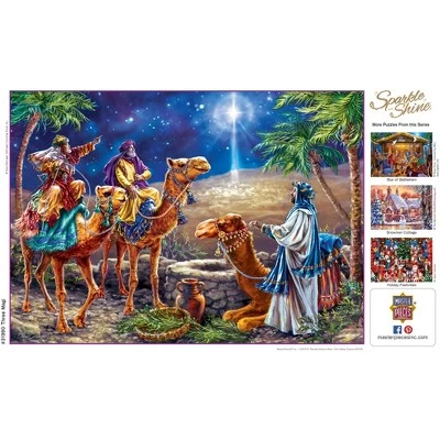 MasterPieces 500 Piece Glitter Christmas Jigsaw Puzzle - Three Magi - 15"x21" 4 MasterPieces 500 Piece Glitter Christmas Jigsaw Puzzle - Three Magi - 15"x21" - Image 4