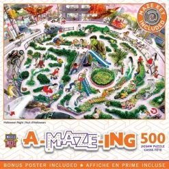 MasterPieces A-Maze-Ing 500 Piece Jigsaw Puzzle For Adults, Family, Or Kids - Halloween Night - 15"x21"