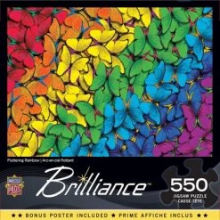 MasterPieces 550 Piece Jigsaw Puzzle For Adults, Family, Or Kids - Fluttering Rainbow - 18"x24"