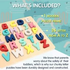 Leo & Friends Wooden Chunky Alphabet Puzzle for Toddlers -Puzzles Sales 2022 unnamed file 5463