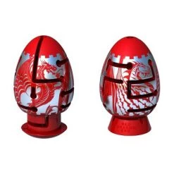 Bepuzzled Smart Egg 2-Layer Labyrinth Puzzle - Red Dragon: Difficult Brainteaser