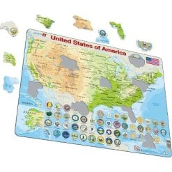 Springbok Larsen United States Map Children's Educational Jigsaw Puzzle 90pc