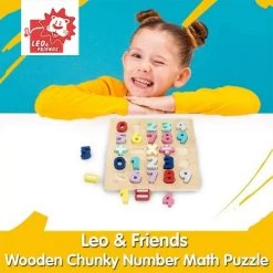 Leo & Friends Wooden Chunky Number Math Puzzle