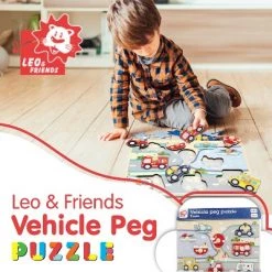 Leo & Friends Vehicle Peg Puzzle for 24-Months+