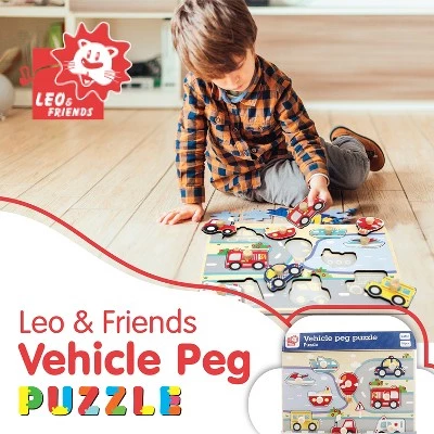 Leo & Friends Vehicle Peg Puzzle for 24-Months+ 1 Leo & Friends Vehicle Peg Puzzle for 24-Months+