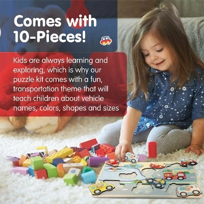 Leo & Friends Vehicle Peg Puzzle for 24-Months+ 2 Leo & Friends Vehicle Peg Puzzle for 24-Months+ - Image 2