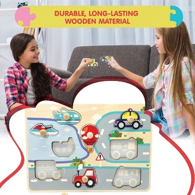Leo & Friends Vehicle Peg Puzzle for 24-Months+ 5 Leo & Friends Vehicle Peg Puzzle for 24-Months+ - Image 5