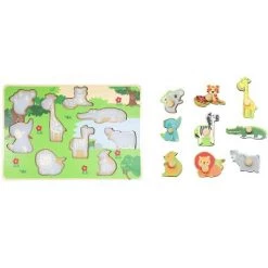 Leo & Friends Zoo Animal Peg Puzzle for 24-Months+