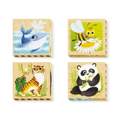 Quercetti Mix-N-Match Wood Puzzle, Endangered Animals 1 Quercetti Mix-N-Match Wood Puzzle, Endangered Animals