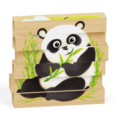 Quercetti Mix-N-Match Wood Puzzle, Endangered Animals 3 Quercetti Mix-N-Match Wood Puzzle, Endangered Animals - Image 3