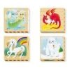 Quercetti Mix-N-Match Wood Puzzle, Fantasy Animals
