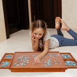 Jumbl Puzzle Board Rack | 23” x 31” Wooden Jigsaw Puzzle Table w/ 4 Drawers |Puzzles Up to 1,000 Pieces -Puzzles Sales 2022 unnamed file 5657