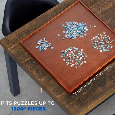 Jumbl Spinner Puzzle Board | 35” x 35” Wooden Jigsaw Lazy Susan Turntable w/ 360° Rotation | Puzzles Up to 1500 Pieces 3 Jumbl Spinner Puzzle Board | 35” x 35” Wooden Jigsaw Lazy Susan Turntable w/ 360° Rotation | Puzzles Up to 1500 Pieces - Image 3