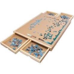 SkyMall Puzzle Board | Premium Wooden Jigsaw Puzzle Table with 4 Magnetic Removable Storage & Sorting Drawers | Smooth Plateau Work Surface & Reinforced Hardwood Construction -Puzzles Sales 2022 unnamed file 5721