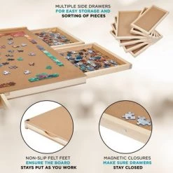 SkyMall 1000 Piece Puzzle Board w/Mat | Premium Wooden Jigsaw Puzzle Table with 6 Magnetic Removable Storage & Sorting Drawers | 23"x31" Smooth Plateau Work Surface & Reinforced Hardwood Construction 10 SkyMall 1000 Piece Puzzle Board w/Mat | Premium Wooden Jigsaw Puzzle Table with 6 Magnetic Removable Storage & Sorting Drawers | 23"x31" Smooth Plateau Work Surface & Reinforced Hardwood Construction -Puzzles Sales 2022 unnamed file 5728