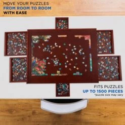 Jumbl 1500-Piece Puzzle Board w/Mat | 27 x 35 Wooden Jigsaw Puzzle Table w/6 Removable Storage & Sorting Drawers | Smooth Plateau Fiberboard Work Surface & Reinforced Hardwood | for Games & Puzzles -Puzzles Sales 2022 unnamed file 5745