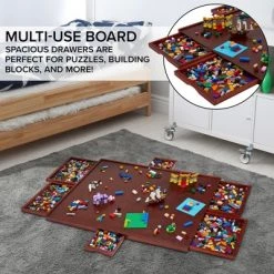 Jumbl 1500-Piece Puzzle Board w/Mat | 27 x 35 Wooden Jigsaw Puzzle Table w/6 Removable Storage & Sorting Drawers | Smooth Plateau Fiberboard Work Surface & Reinforced Hardwood | for Games & Puzzles -Puzzles Sales 2022 unnamed file 5746