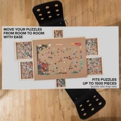 SkyMall 1500 Piece Puzzle Board w/Mat | Premium Wooden Jigsaw Puzzle Table with 6 Magnetic Removable Storage & Sorting Drawers | 27"x35" Smooth Plateau Work Surface & Reinforced Hardwood Construction -Puzzles Sales 2022 unnamed file 5753