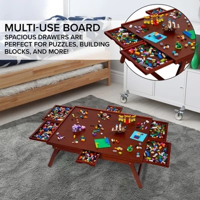 Jumbl 1000-Piece Puzzle Board Rack w/Mat | 23 x 31 Wooden Jigsaw Puzzle Table w/ 6 Storage & Sorting Drawers | Smooth Plateau Fiberboard Work Surface & Reinforced Hardwood | for Games & Puzzles 7 Jumbl 1000-Piece Puzzle Board Rack w/Mat | 23 x 31 Wooden Jigsaw Puzzle Table w/ 6 Storage & Sorting Drawers | Smooth Plateau Fiberboard Work Surface & Reinforced Hardwood | for Games & Puzzles - Image 7