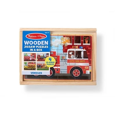 Melissa & Doug Melissa & Doug Vehicles 4-in-1 Wooden Jigsaw Puzzles in a Storage Box - 49pc 2 Melissa & Doug Melissa & Doug Vehicles 4-in-1 Wooden Jigsaw Puzzles in a Storage Box - 49pc - Image 2