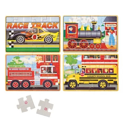 Melissa & Doug Melissa & Doug Vehicles 4-in-1 Wooden Jigsaw Puzzles in a Storage Box - 49pc 3 Melissa & Doug Melissa & Doug Vehicles 4-in-1 Wooden Jigsaw Puzzles in a Storage Box - 49pc - Image 3