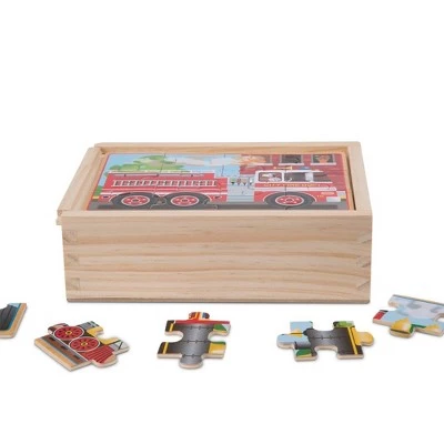 Melissa & Doug Melissa & Doug Vehicles 4-in-1 Wooden Jigsaw Puzzles in a Storage Box - 49pc 8 Melissa & Doug Melissa & Doug Vehicles 4-in-1 Wooden Jigsaw Puzzles in a Storage Box - 49pc - Image 8