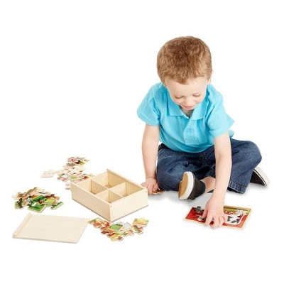 Melissa & Doug Melissa & Doug Farm 4-in-1 Wooden Jigsaw Puzzles in a Storage Box (48pc total) 1 Melissa & Doug Melissa & Doug Farm 4-in-1 Wooden Jigsaw Puzzles in a Storage Box (48pc total)