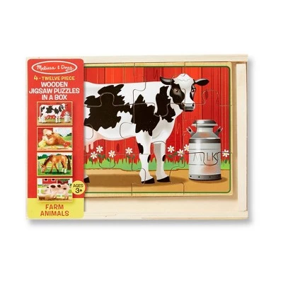 Melissa & Doug Melissa & Doug Farm 4-in-1 Wooden Jigsaw Puzzles in a Storage Box (48pc total) 2 Melissa & Doug Melissa & Doug Farm 4-in-1 Wooden Jigsaw Puzzles in a Storage Box (48pc total) - Image 2