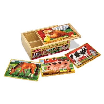 Melissa & Doug Melissa & Doug Farm 4-in-1 Wooden Jigsaw Puzzles in a Storage Box (48pc total) 4 Melissa & Doug Melissa & Doug Farm 4-in-1 Wooden Jigsaw Puzzles in a Storage Box (48pc total) - Image 4