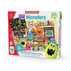 The Learning Journey International The Learning Journey Puzzle Doubles - Glow In The Dark - Monsters