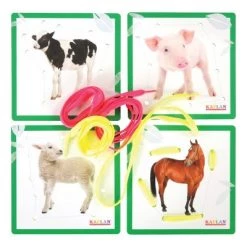 Kaplan Early Learning Company Kaplan Early Learning Friendly Wild and Pet Animal Lacing Boards - Set of 12 -Puzzles Sales 2022 unnamed file 5923