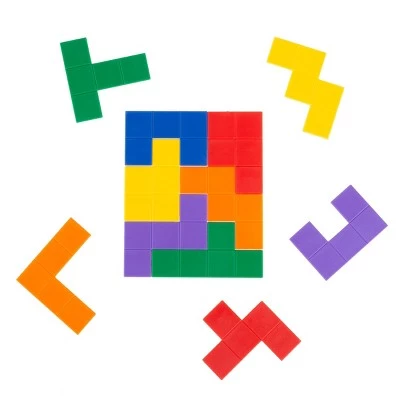 Rainbow Pentominoes-72-Piece Set Bright Colorful Scored Plastic Tile Puzzle with Storage Case-Fun Educational STEM Activity for Kids by Toy Time 2 Rainbow Pentominoes-72-Piece Set Bright Colorful Scored Plastic Tile Puzzle with Storage Case-Fun Educational STEM Activity for Kids by Toy Time - Image 2