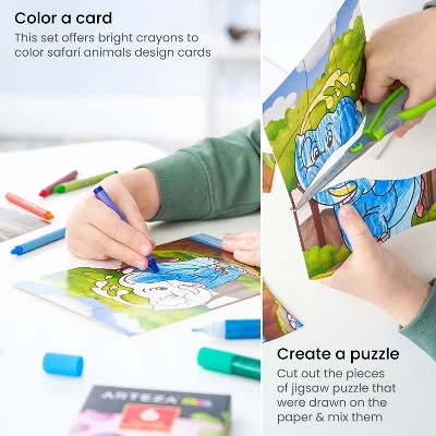 Arteza Kids Safari Jigsaw Puzzle Set - 32 Pieces 2 Arteza Kids Safari Jigsaw Puzzle Set - 32 Pieces - Image 2