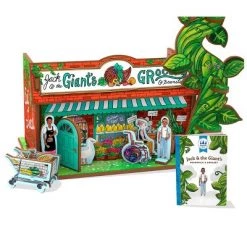Storytime Toys Red Riding Hood and Jack & the Giant's Beanstalk & Grocery - 3D Puzzle Books and Toy Mini Sets