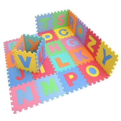 Insten Foam Alphabet & Numbers Floor Mat with Solid Colors, Soft Flooring for Kids Playroom, Yoga & Exercising, 11.6x11.6 in 1 Insten Foam Alphabet & Numbers Floor Mat with Solid Colors, Soft Flooring for Kids Playroom, Yoga & Exercising, 11.6x11.6 in