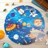 Blue Panda 48 Piece Solar System Floor Puzzle, Round Outer Space Jigsaw Toy for Kids Playroom, 19 In