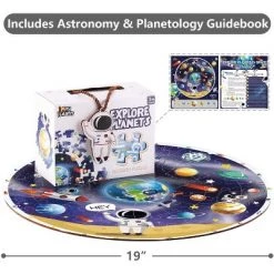 iPlay, iLearn Solar System Floor Puzzle, Round Wooden Jigsaw Puzzle with Large Pieces, Space & Planets Educational Toy, 48 Pieces, For Kids Ages 3-12 -Puzzles Sales 2022 unnamed file 704
